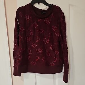 5 /$20 Chic Burgundy Lace Sweater